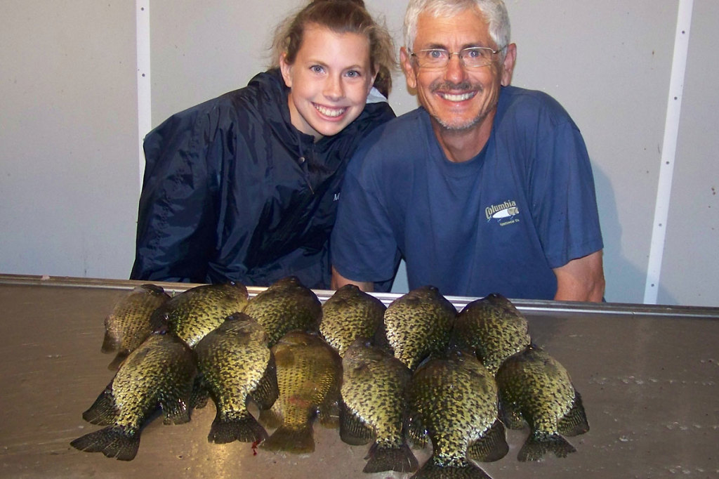 Family with catch of crappies